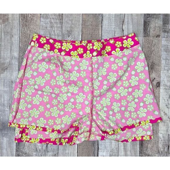 Lilly Pulitzer Vintage Dune Buggy Pink Lime Mini Skirt Skort sz 8 Barbiecore Neo - Picture 6 of 12